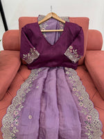 Thumbnail for Preksha Creation Women Crunchy Silk Fabric with Thread & Sequence work Saree - Distacart