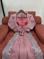 Thumbnail for Preksha Creation Women Heavy Tibby Silk Fabric with Thread & Sequence work Saree - Distacart