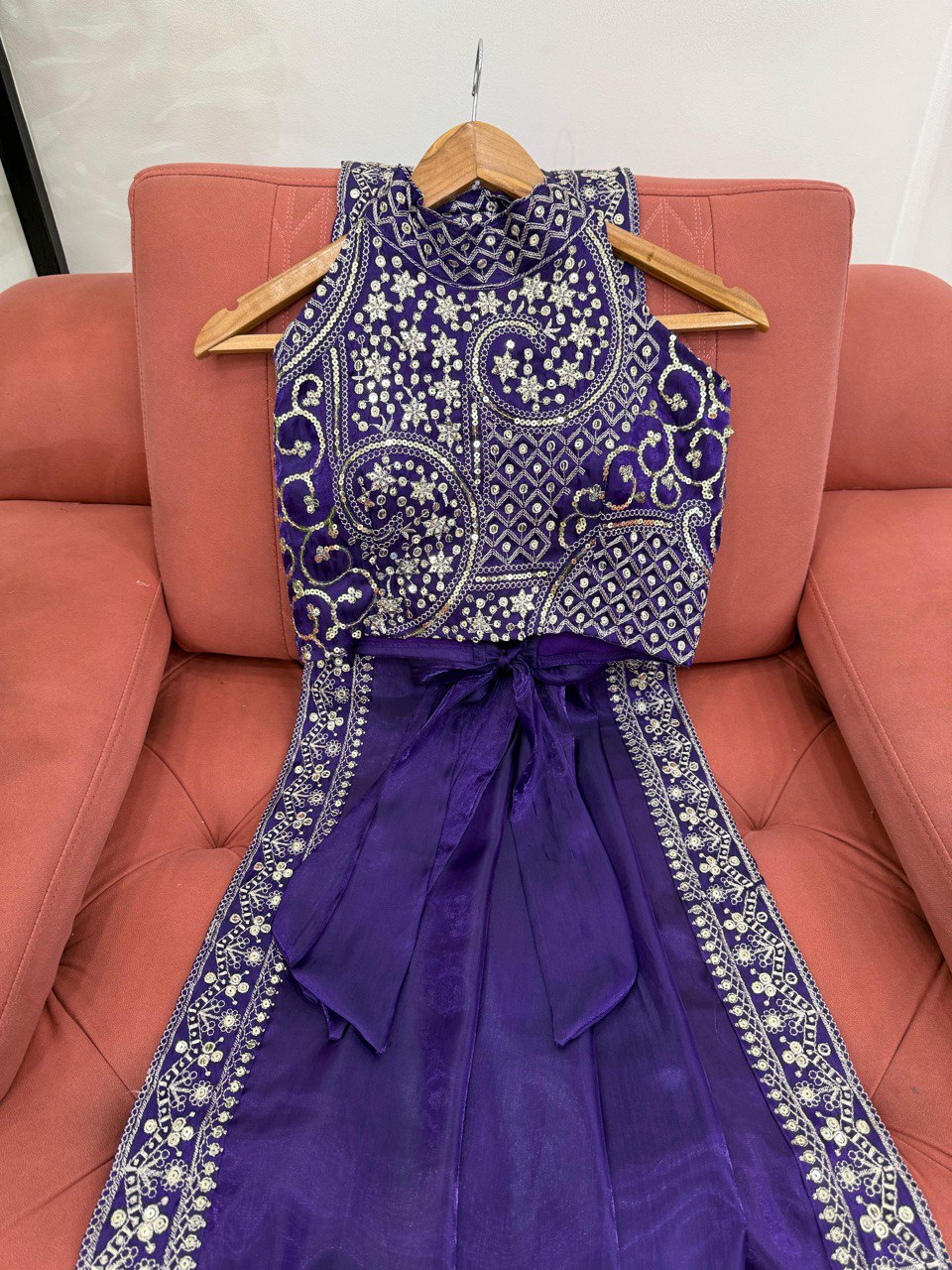 Preksha Creation Women Jimmy Chu Fabric with Thread & Sequence work Saree - Distacart