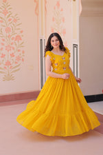 Thumbnail for Preksha Creation Women Faux Blooming With Sequins Multithreaded Beads Embroidered work Gown
