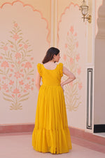 Thumbnail for Preksha Creation Women Faux Blooming With Sequins Multithreaded Beads Embroidered work Gown
