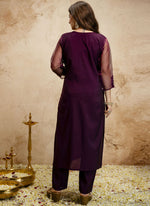 Thumbnail for Vegaa Fashion Wine Embroidered Chanderi Salwar Suit