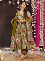 Thumbnail for Vegaa Fashion Mehendi Muslin Printed Designer Palazzo Suit