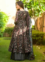 Thumbnail for Vegaa Fashion Black Muslin Printed Designer Palazzo Suit