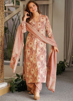 Thumbnail for Vegaa Fashion Light-Pink Printed Cotton Salwar Suit