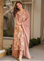 Thumbnail for Vegaa Fashion Light-Pink Printed Cotton Salwar Suit