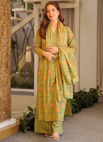 Vegaa Fashion Green Printed Cotton Salwar Suit - Dista