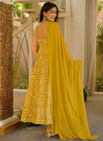 Thumbnail for Vegaa Fashion Yellow Printed Muslin Salwar Suit