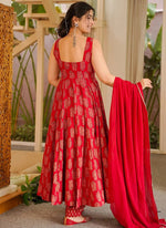 Thumbnail for Vegaa Fashion Red Printed Muslin Salwar Suit