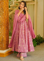 Thumbnail for Vegaa Fashion Pink Printed Muslin Salwar Suit