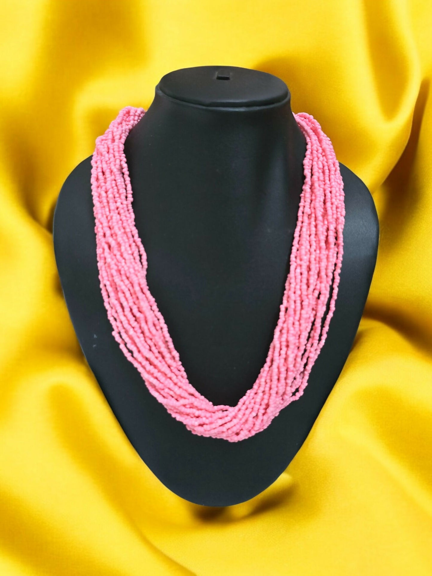 Inhanns Handmade Beaded Multilayer Necklace, 20 Layers - Light Pink - Distacart