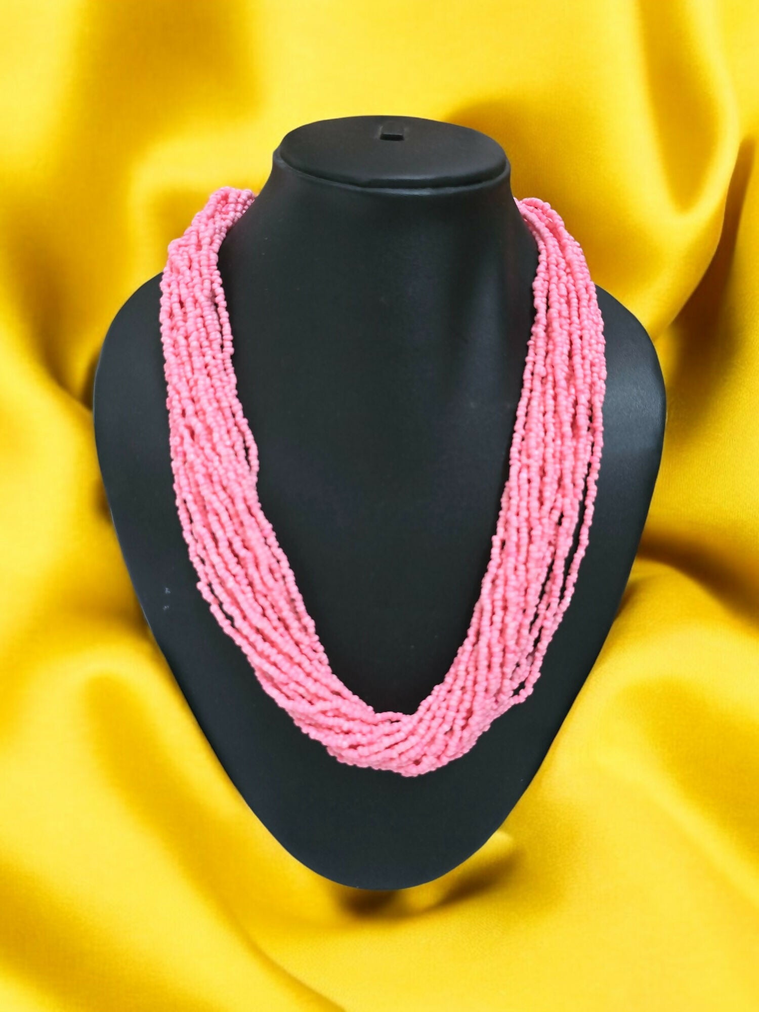 Inhanns Handmade Beaded Multilayer Necklace, 20 Layers - Light Pink - Distacart