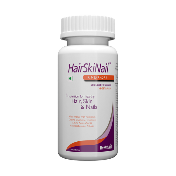 HealthAid HairSkiNail (Multivitamins for Hair, Skin and Nail) Liquid fill Capsules - Distacart