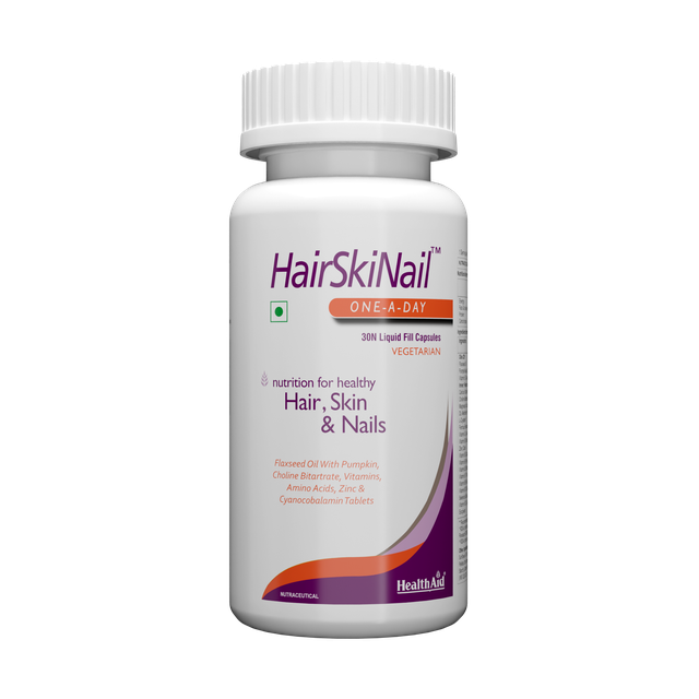 HealthAid HairSkiNail (Multivitamins for Hair, Skin and Nail) Liquid fill Capsules - Distacart