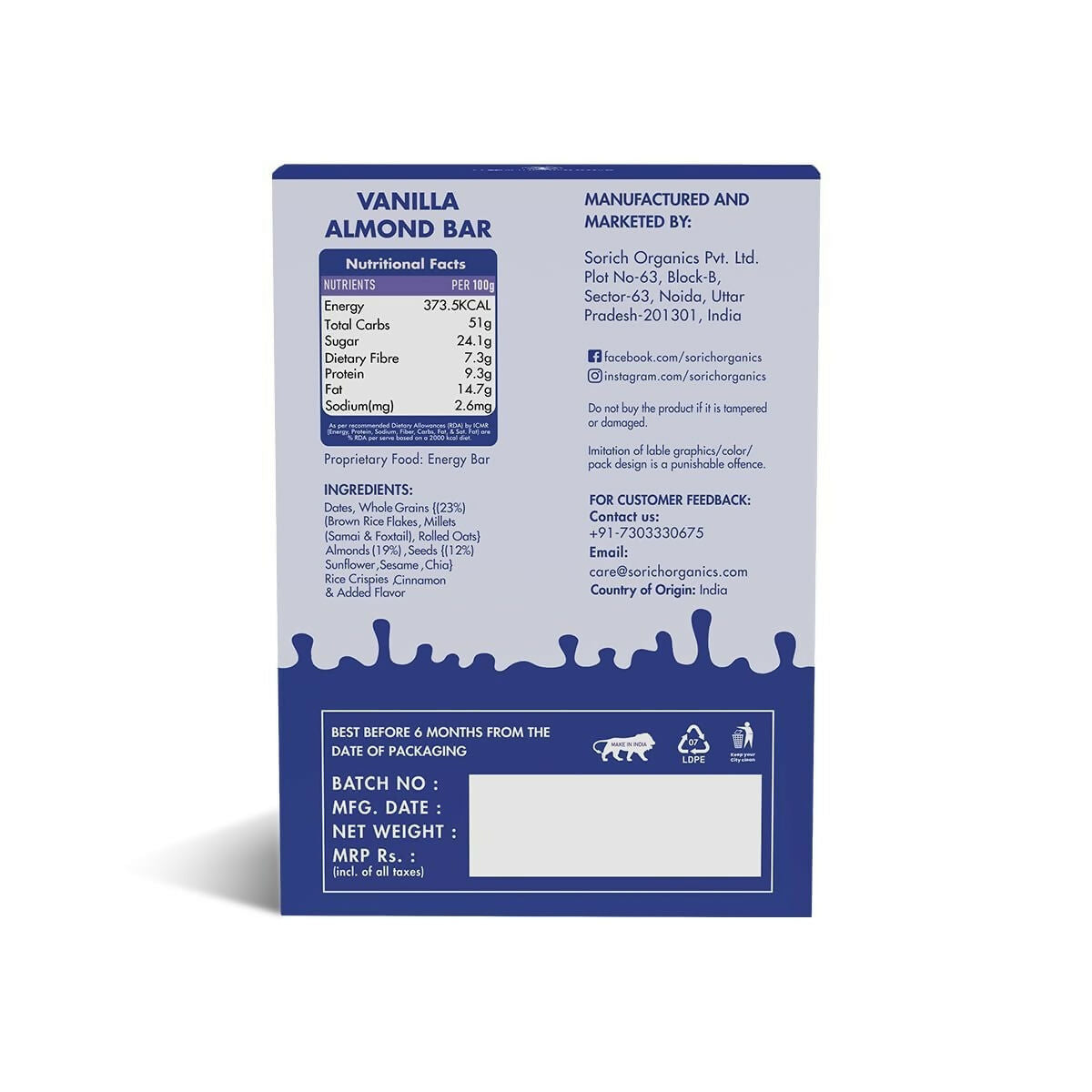 Sorich Organics Multigrain Energy Mini Bars Vanilla Almond - Distacart