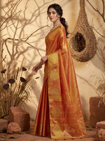 Thumbnail for Shree Shyam Fashion Rust Tissue Silk Saree - Distacart