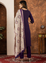 Thumbnail for Prazu Fashion Wine Marina Silk Thread Embroidered Kurta Set