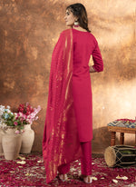 Thumbnail for Prazu Fashion Pink Marina Silk Thread Embroidered Kurta Set