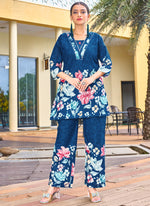 Thumbnail for Prazu Fashion Blue Pure Cotton Stylish Prints Co-Ords Set