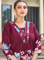 Thumbnail for Prazu Fashion Maroon Pure Cotton Stylish Prints Co-Ords Set