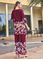 Thumbnail for Prazu Fashion Maroon Pure Cotton Stylish Prints Co-Ords Set