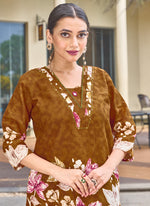 Thumbnail for Prazu Fashion Mustard Pure Cotton Stylish Prints Co-Ords Set