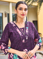 Thumbnail for Prazu Fashion Purple Pure Cotton Stylish Prints Co-Ords Set