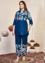 Thumbnail for Prazu Fashion Blue Pure Cotton Stylish Prints Co-Ords Set
