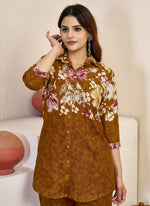 Thumbnail for Prazu Fashion Mustard Pure Cotton Stylish Prints Co-Ords Set