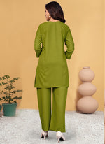 Thumbnail for Prazu Fashion Mahendi Rayon Embroidery Thread Work Co-Ords Set