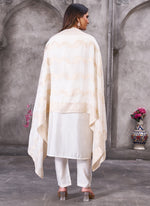 Thumbnail for Prazu Fashion White Roman Silk Embroidered Sequence Work Kurta Set