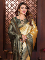 Thumbnail for Aastha Fashion Cream Tissue Silk Woven Saree - Distacart