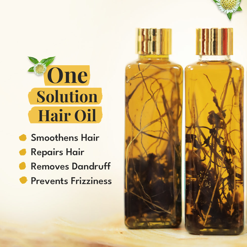 Veda Ayurvedic Cold Pressed Hair Oil - Ayurvedic Jadi Butis Infused Oil - Distacart