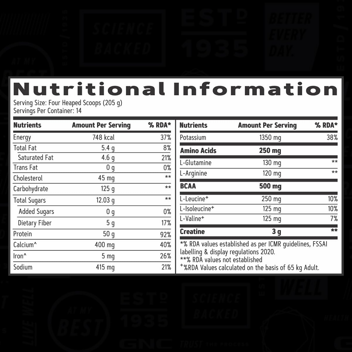 GNC AMP XXX Mass Gainer Boosts Lean Muscle Gains Flavour Vanilla