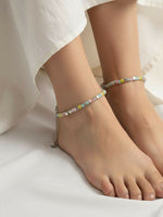 Thumbnail for NVR Women Silver Plated Multicolour Artificial Beads Anklet - Distacart