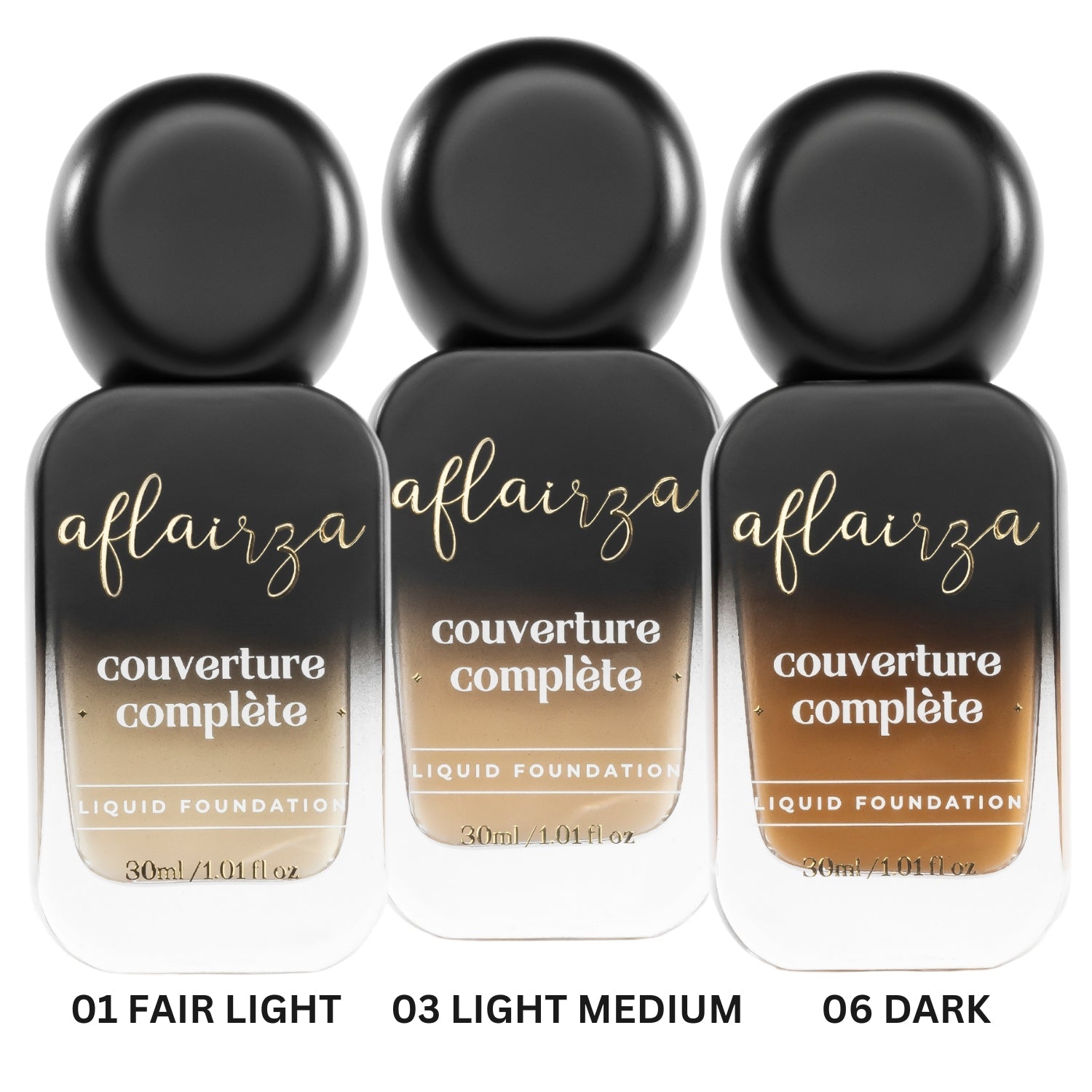 Aflairza Coverture Complete Liquid Foundation with 7 Shades for All Skin Tones