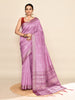 Elora Lavender Soft Silk Leaf Printed Baluchari Weaving Saree - Dista