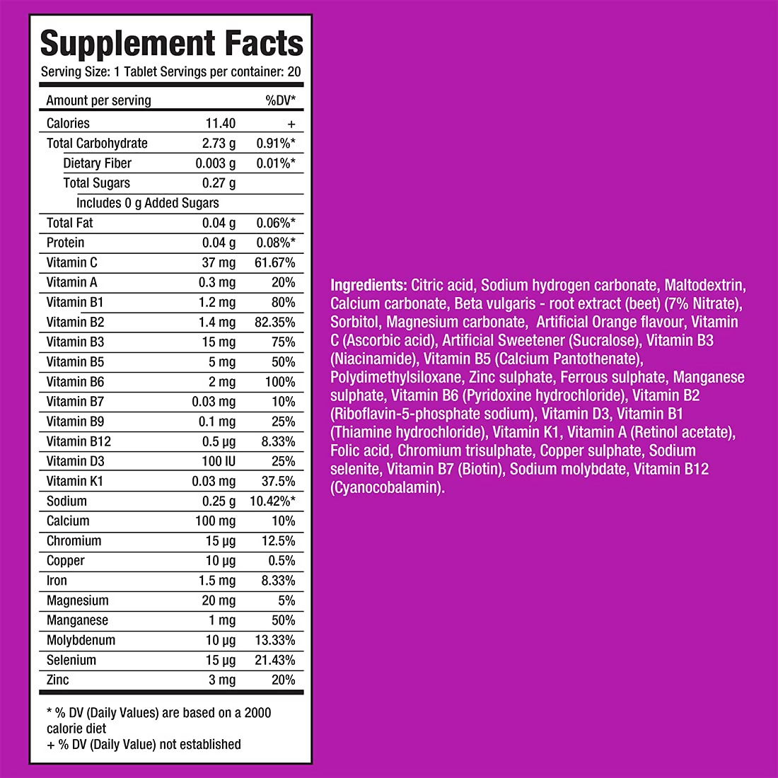 Fast&Up L-Arginine Essentials 1500 Mg & Vitalize Multivitamin Tablets - Orange Flavor - Distacart