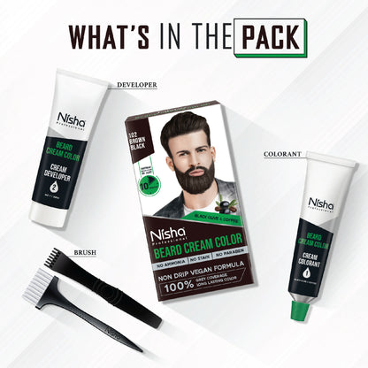 Nisha Beard Colour for Men - Black Brown - Distacart
