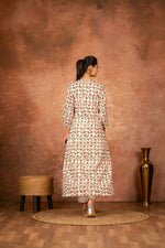 Thumbnail for Joban Fashion Red Floral Hand Block Printed Cotton Kurta Pant Set - Distacart