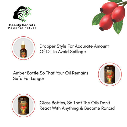 Beauty Secrets Certified Organic Rosehip Oil for Face and Body - Distacart