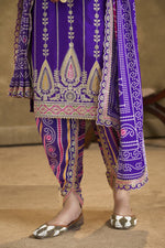 Thumbnail for Aarshi Fashions Blue Embroidered Bandhani Dhoti Wedding Suit