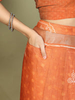 Thumbnail for Astita Cotton Orange Saree