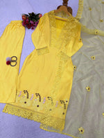 Thumbnail for Preksha Creation Women Gown Maslin With Threads With Dupatta And Pant - Distacart