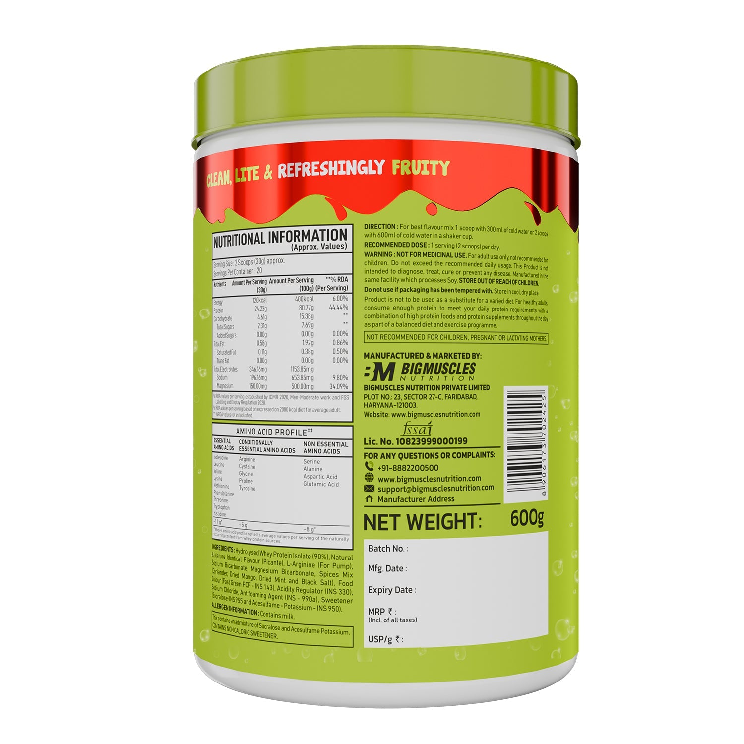 Big Muscles Nutrition Fizzy Whey & Shaker Combo