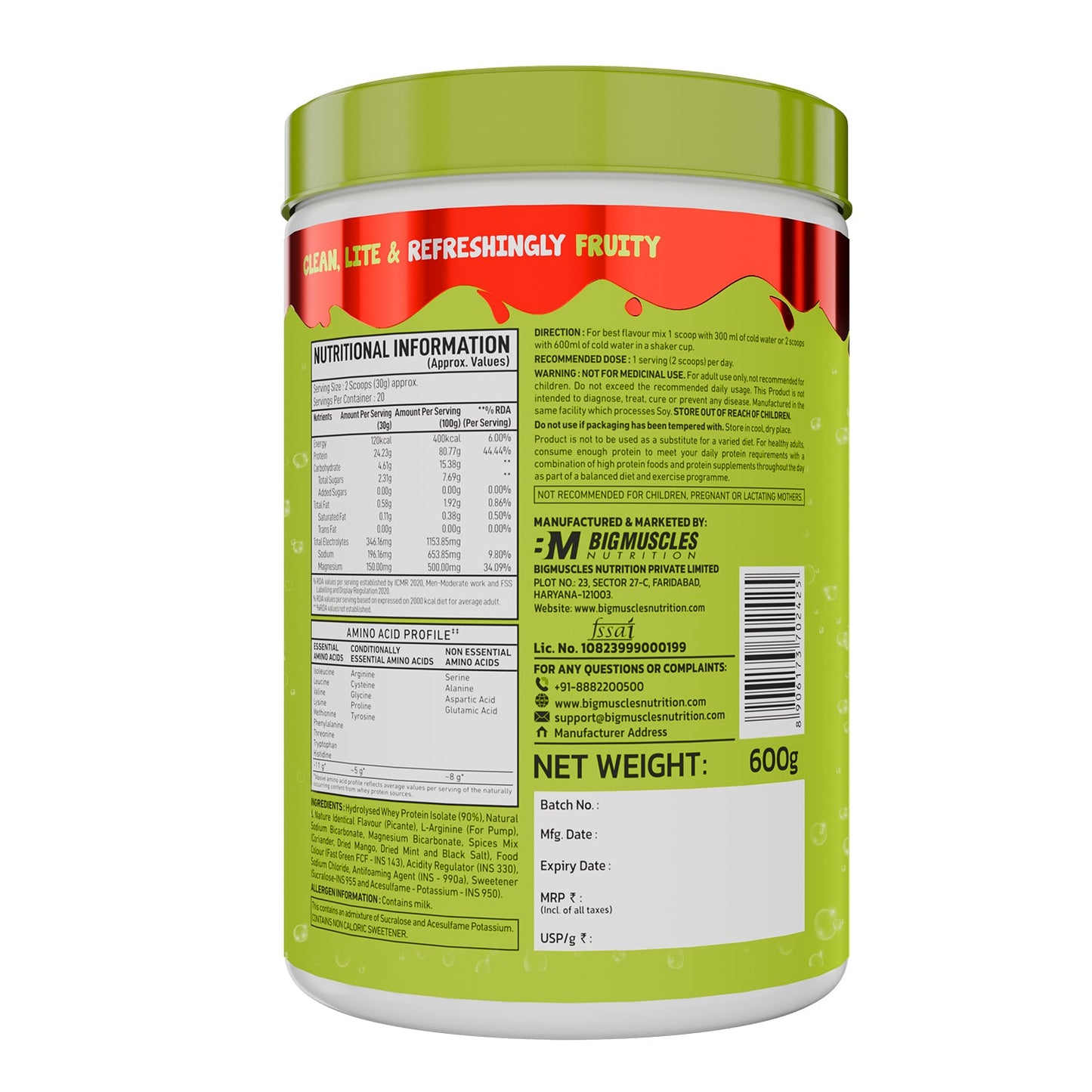 Big Muscles Nutrition Fizzy Whey & Shaker Combo - Distacart