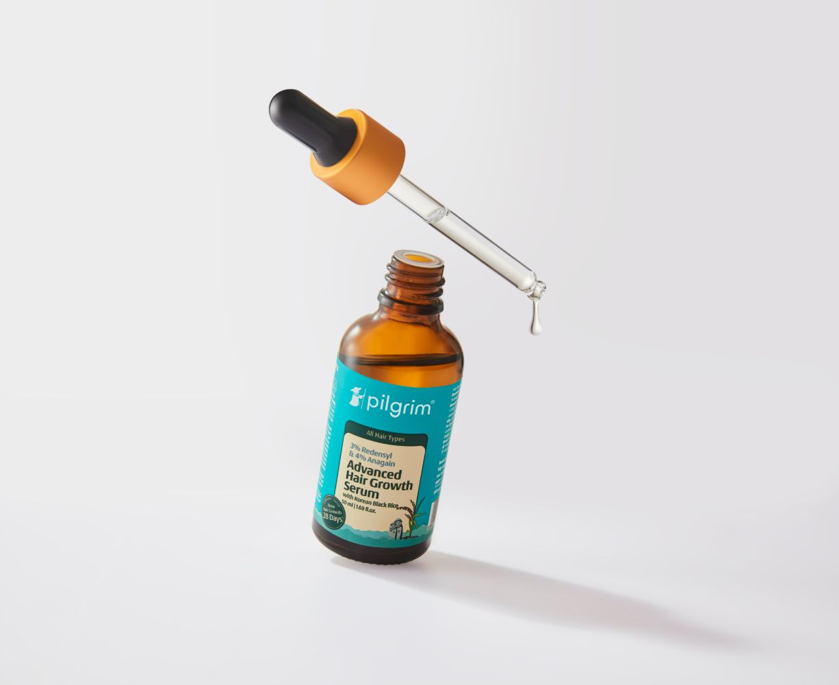 Pilgrim 3% Redensyl + 4% Anagain Advanced Hair Growth Serum with Korean Black Rice - Distacart