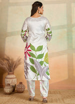Thumbnail for Prazu Fashion Off White Printed Cotton Reyon Kurta Pant Set - Distacart
