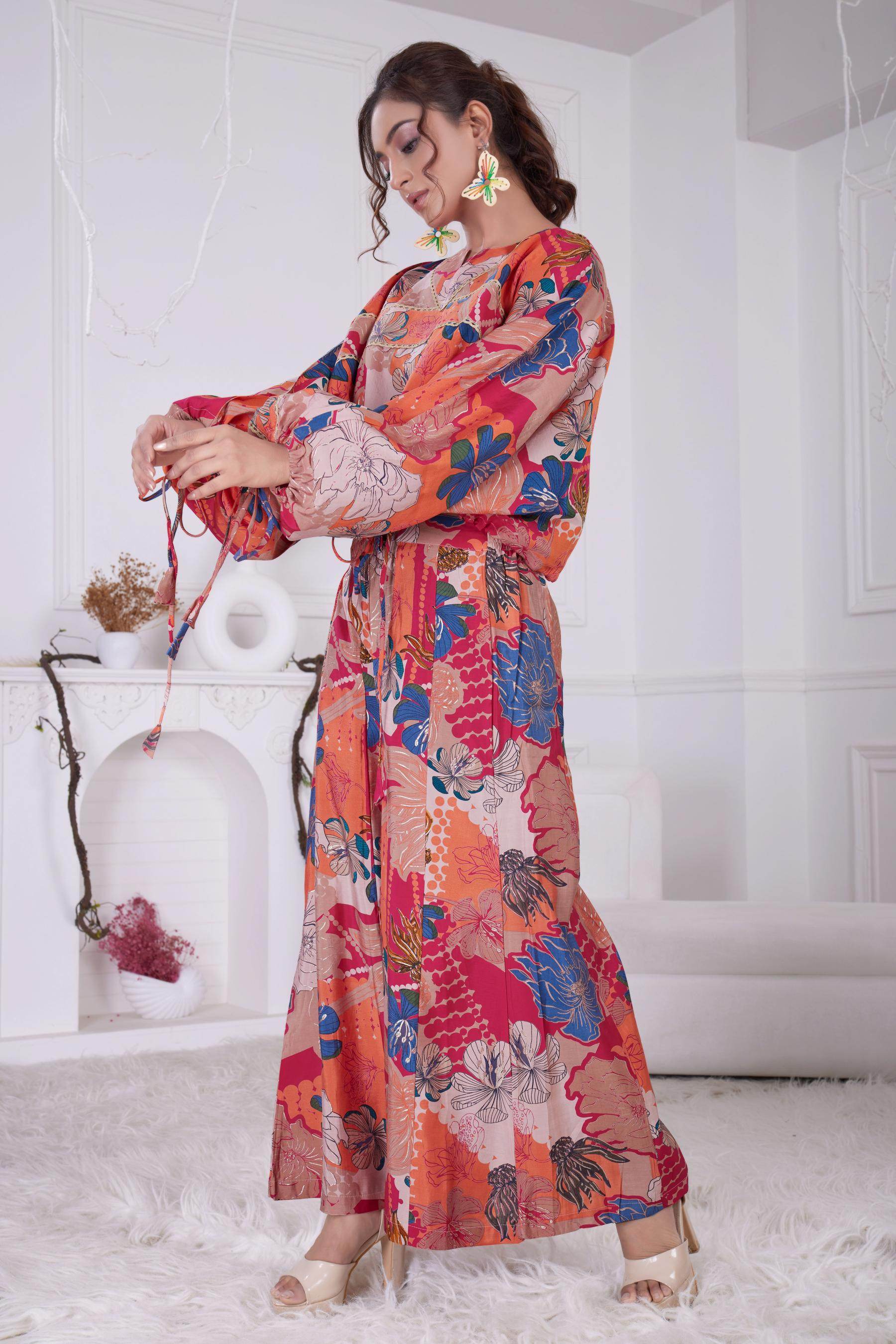 BulBul Anushree Chanderi Pink Co-Ord Set