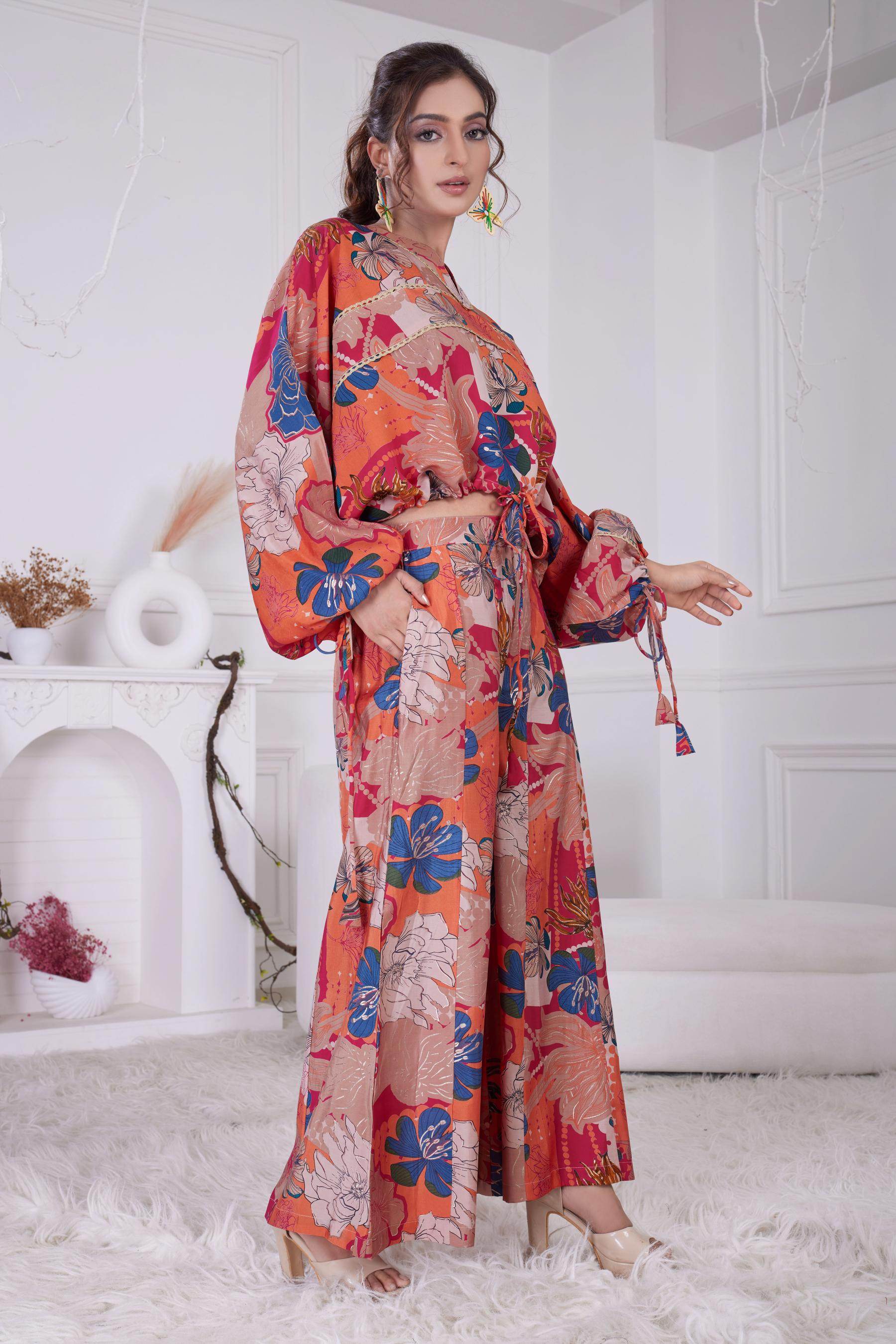 BulBul Anushree Chanderi Pink Co-Ord Set